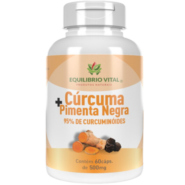 Curcuma + Pimenta Preta 60 cápsulas 500mg Equilibrio