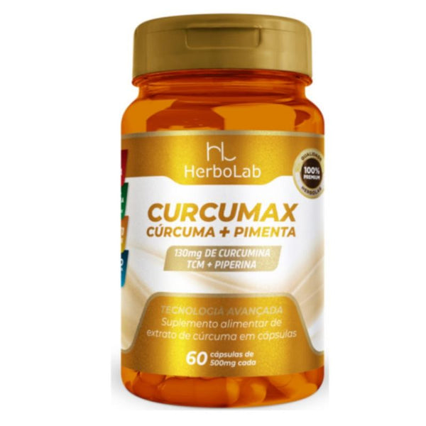 Curcumax Cúrcuma + Pimenta 60 cápsulas 500mg HerboLab