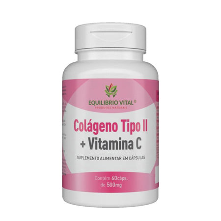 Colageno Tipo 2 Com Vitamina C 60 Cápsulas 500mg Equilibrio